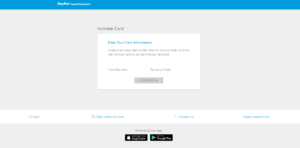 activating paypal debit card